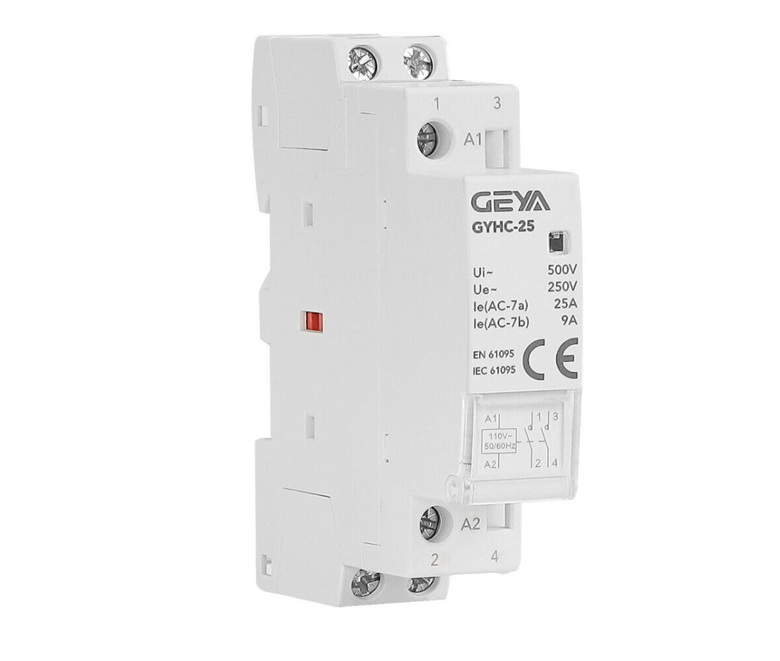 Modular AC Automatic Contactor 2P 25A 2NO 110V Household Contactor Din Rail