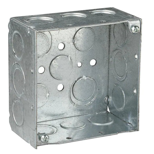 4 in. 30.3 cu. in. Metallic Square Box(25pack)